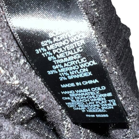 Express Black silver Metallic Stripe Dolman Sleeve Sweater Top Size L Party - Picture 6 of 8